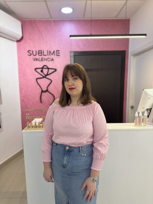 Blusa Vichy Palabra de Honor Rosa - Imagen 2