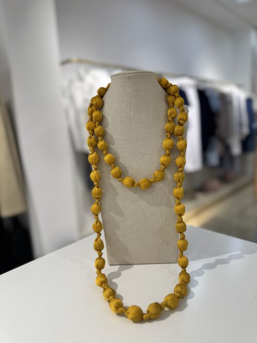 Collar Bolas Mostaza
