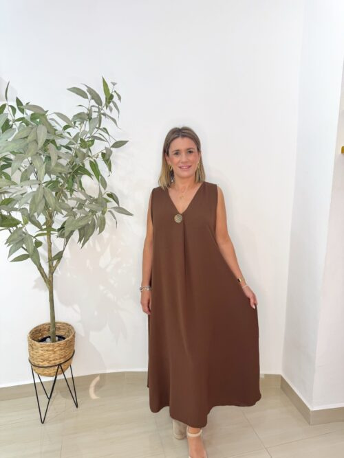 Vestido Botón Chocolate