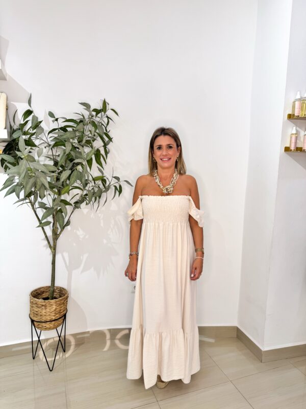 Vestido Carmen Beige - Imagen 3