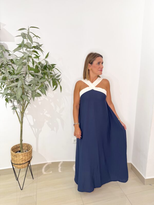 Vestido Cleo Azul Marino - Imagen 3