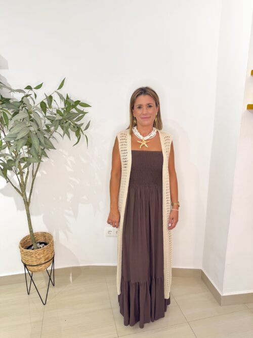 Chaleco Punto Beige
