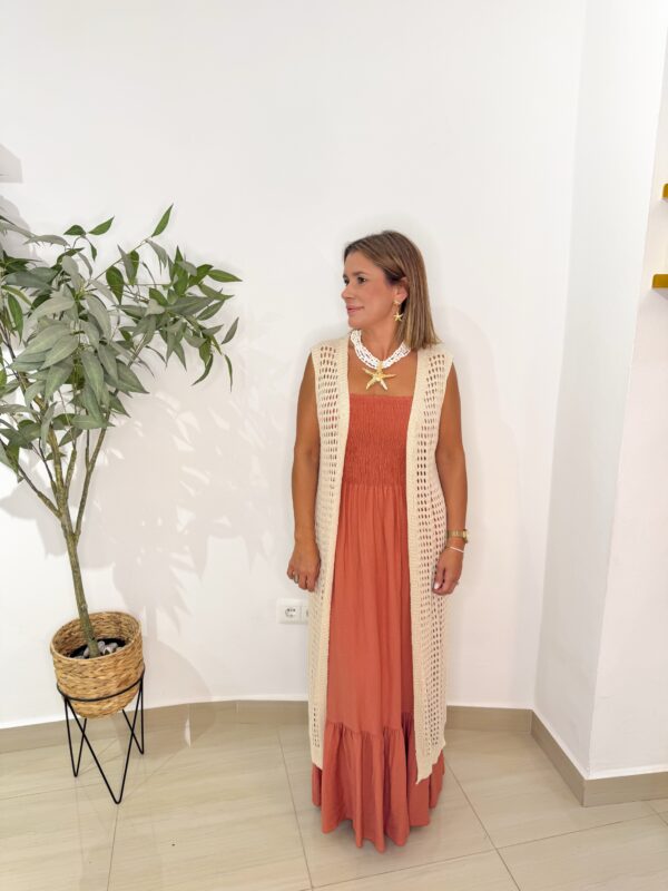 Vestido Palabra De Honor Teja - Imagen 2