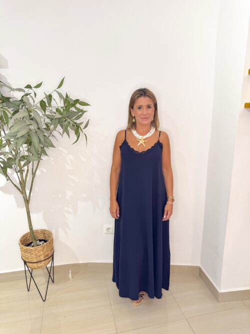 Vestido Lencero Azul Marino