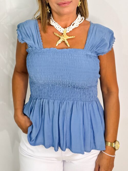 Blusa Puntilla Azul