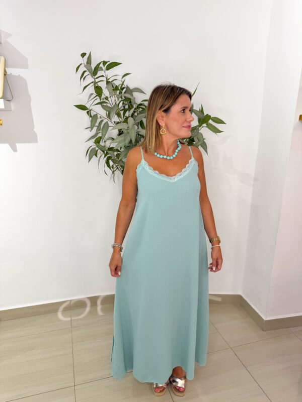 Vestido Lencero Verde Aguamarina - Imagen 3