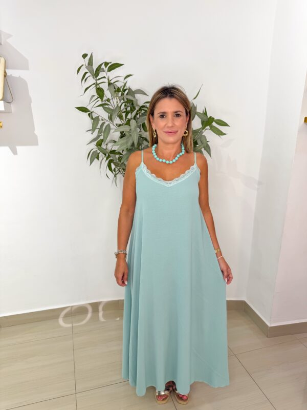 Vestido Lencero Verde Aguamarina - Imagen 2