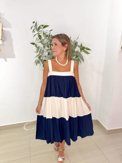 Vestido Lazo Azul Marino