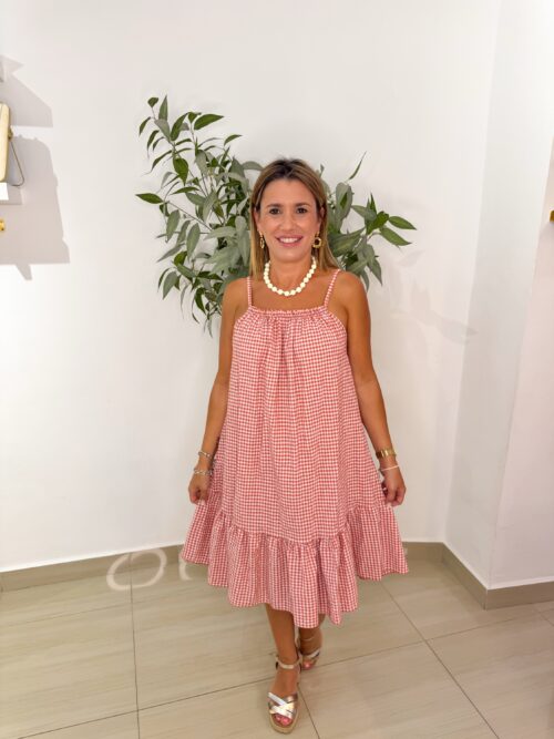 Vestido Vichy Coral
