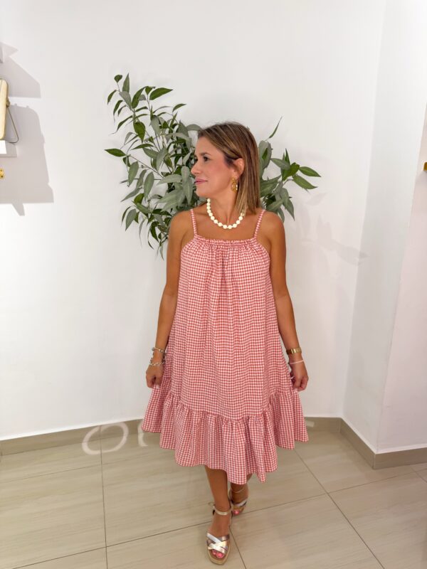 Vestido Vichy Coral - Imagen 2