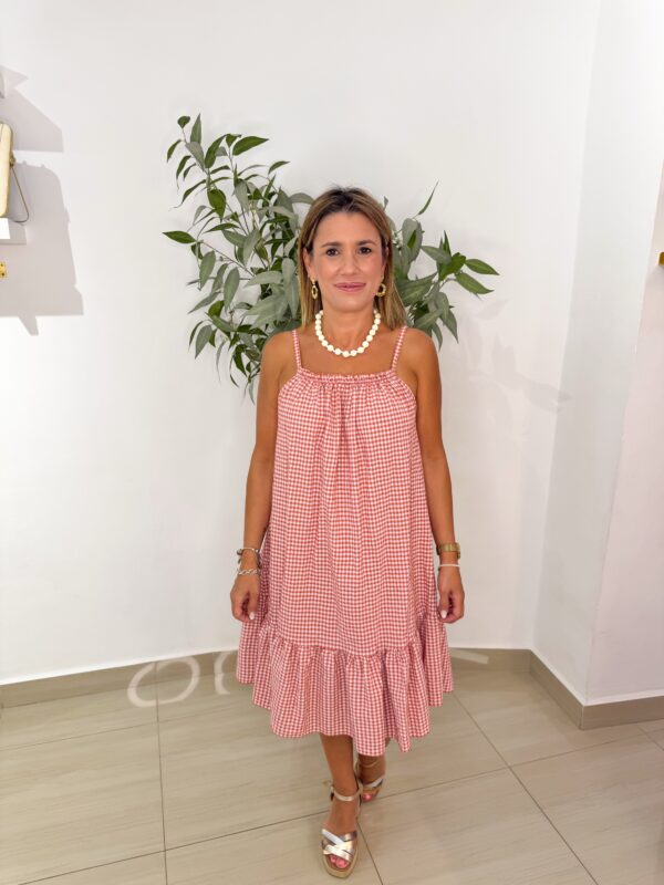 Vestido Vichy Coral - Imagen 3