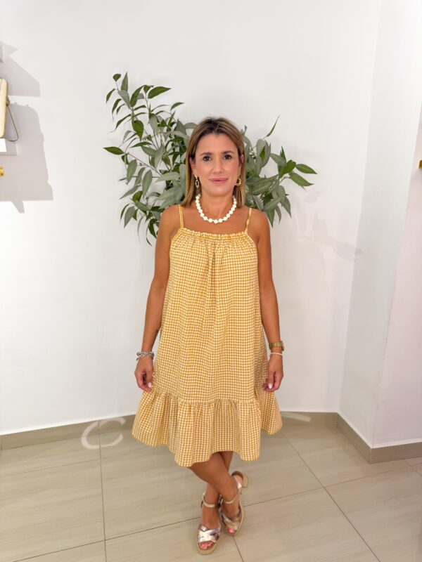 Vestido Vichy Mostaza - Imagen 2