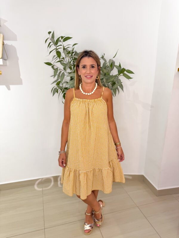 Vestido Vichy Mostaza - Imagen 3