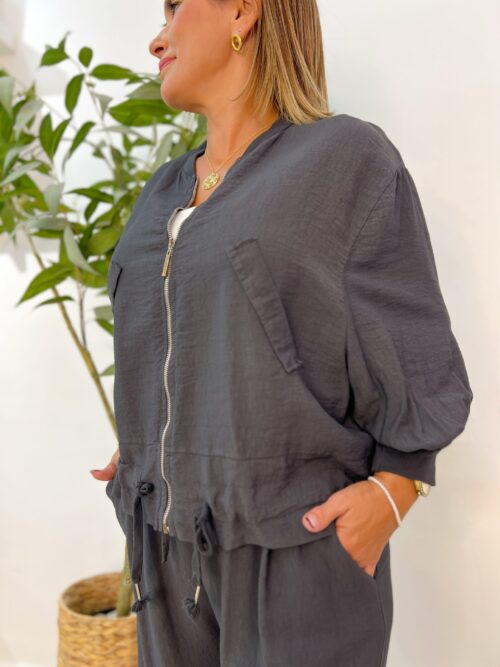 Chaqueta Bomber Sindy Gris