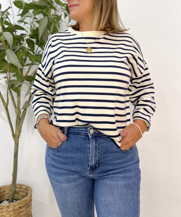 Sudadera Fina Básica Rayas