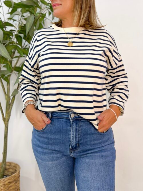 Sudadera Fina Básica Rayas