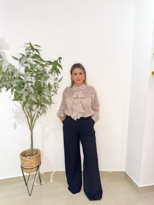 Pantalón Ancho Vestir Negro