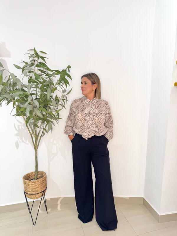 Pantalón Ancho Vestir Negro - Imagen 2