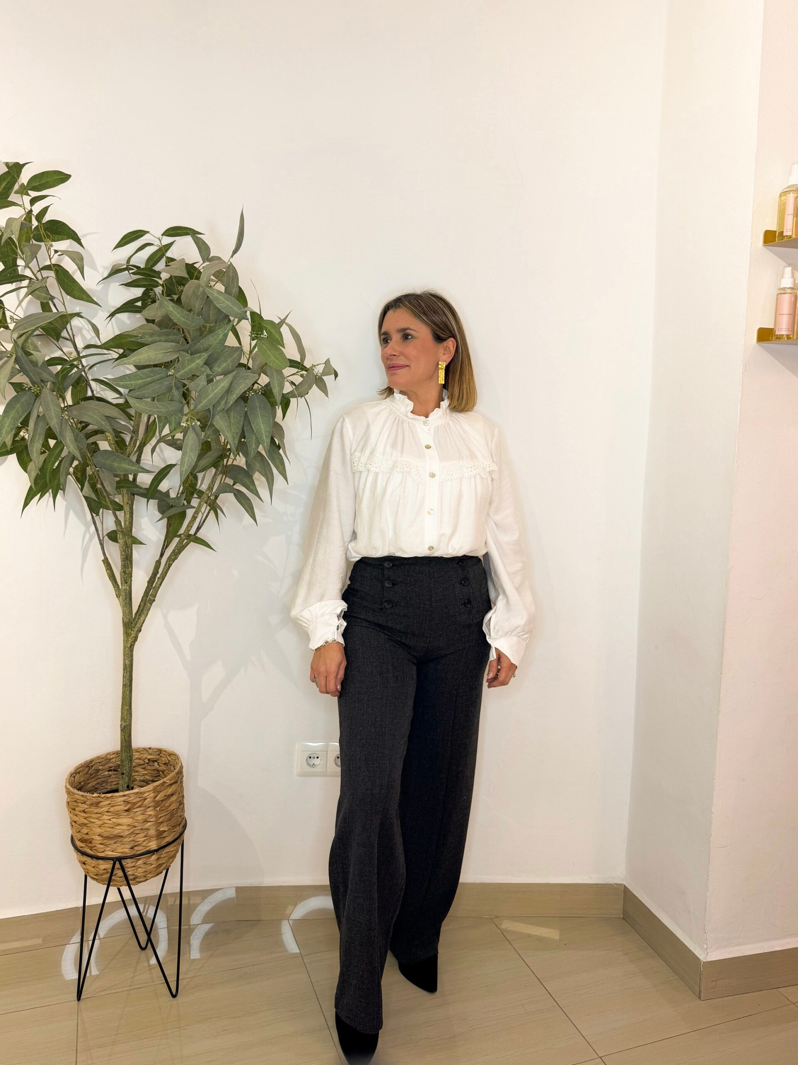 Pantalón Gris Botones