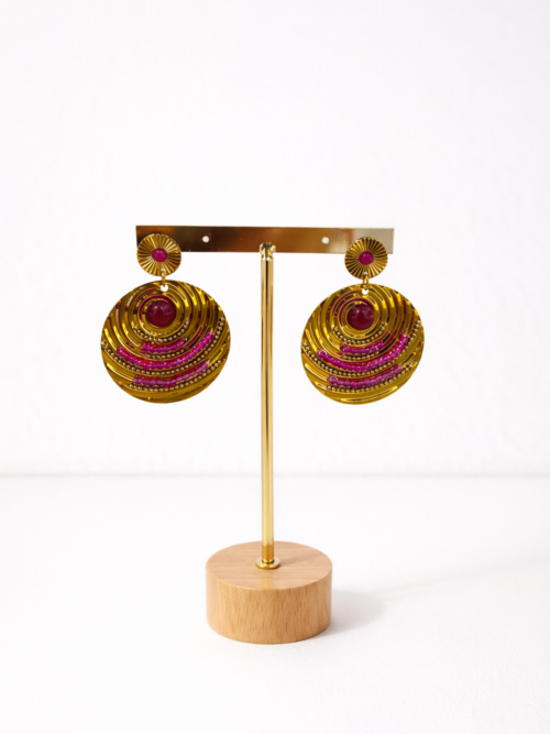 Pendiente Circle Fucsia