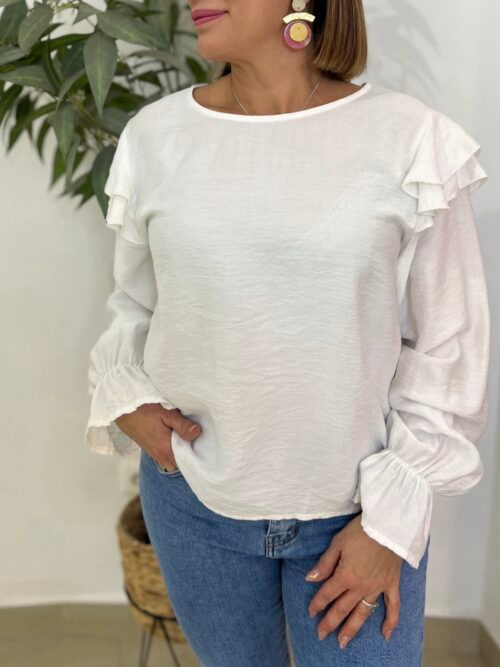 Blusa Blanca Volante Basic