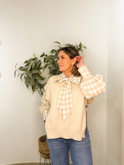Chaleco Punto Beige