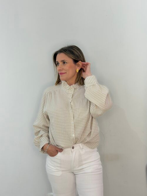 Camisa Vichy Beige