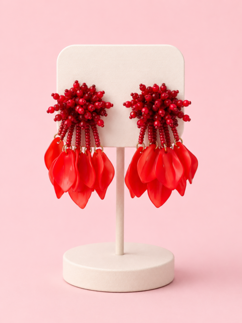 Pendientes Palm Rojo