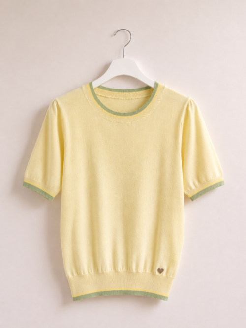 Camiseta Punto Ribete Amarilla