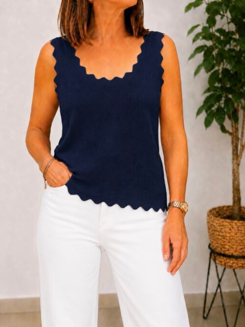 Top Zig Azul Marino