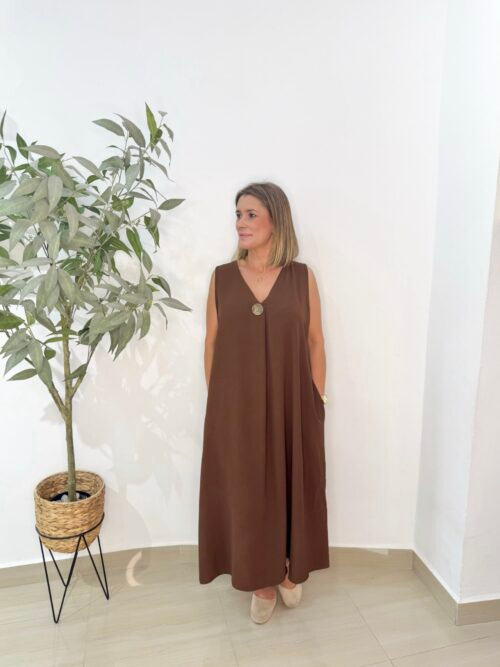 Vestido Botón Chocolate