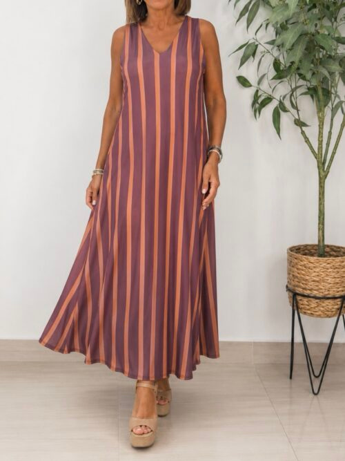 Vestido Escote Rayas