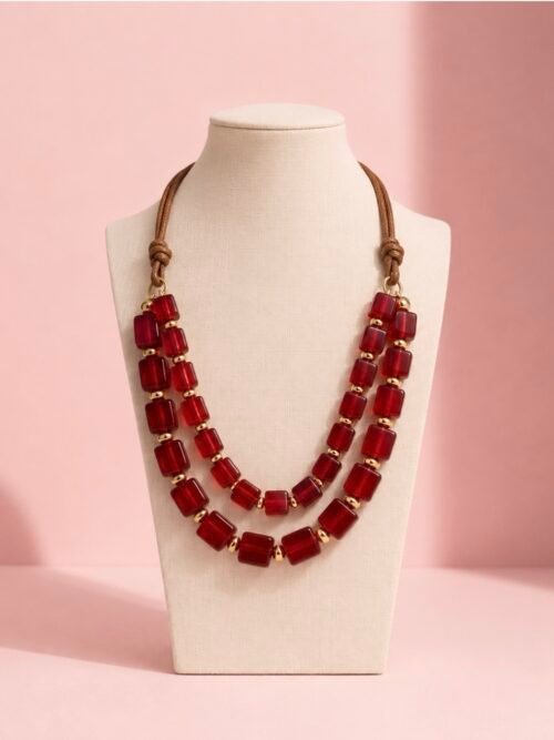 Collar Cube Burdeos