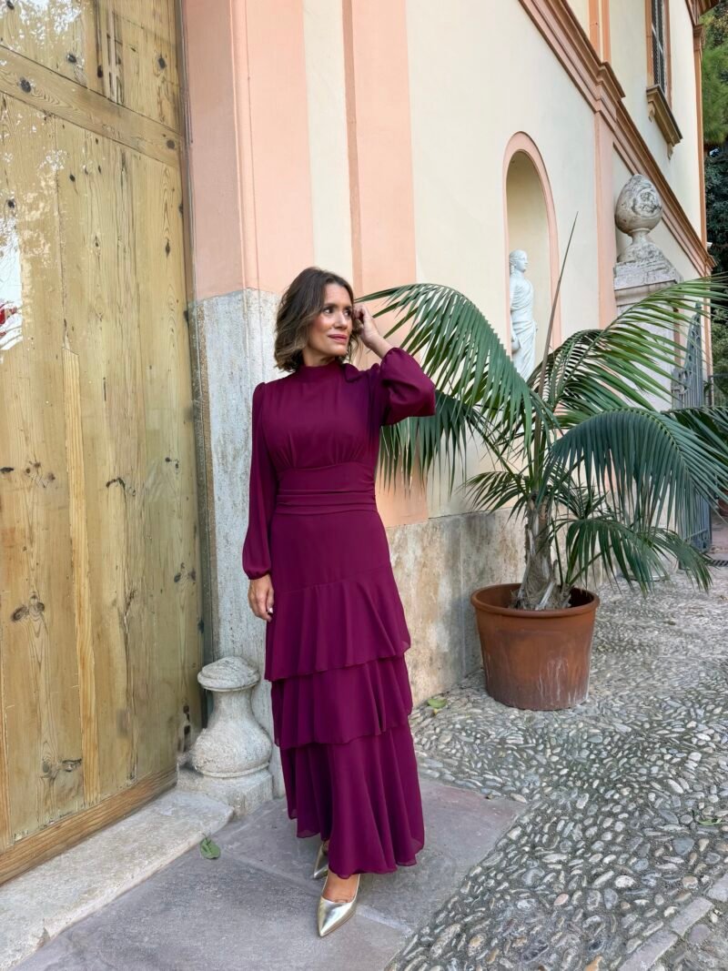 Vestido Alma Burdeos