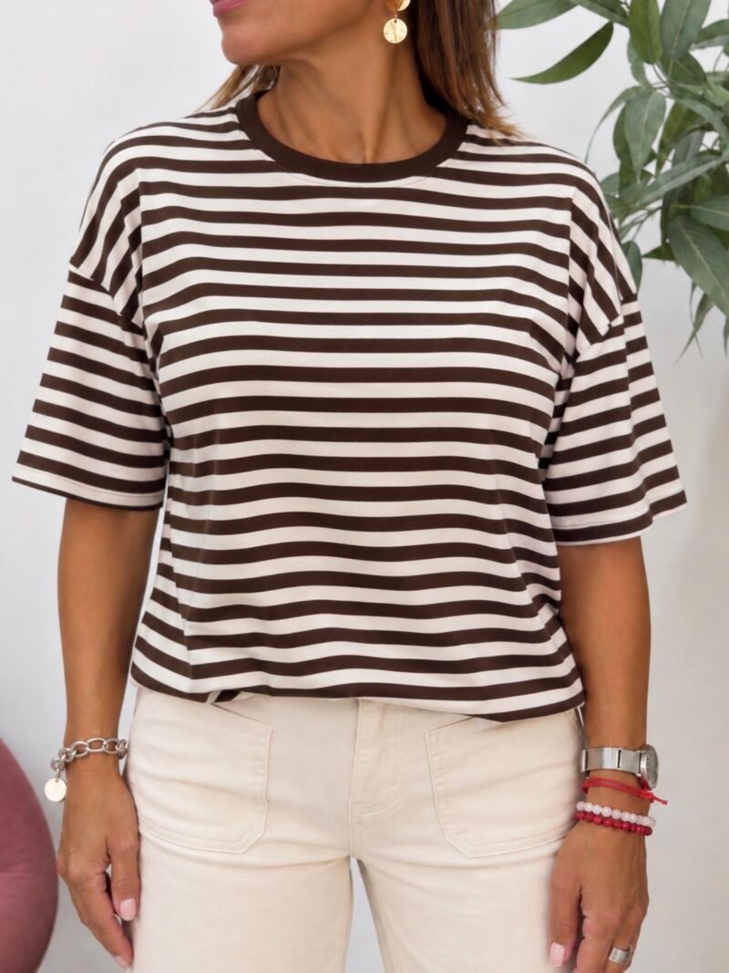 Camiseta Rayas Chocolate
