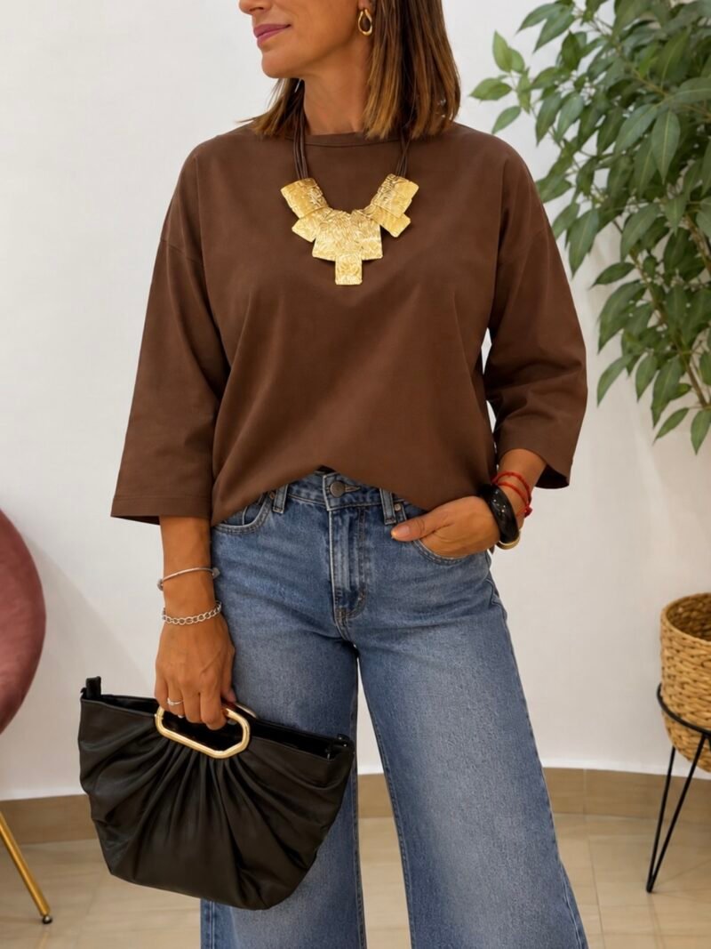 Camiseta Oversize Marrón