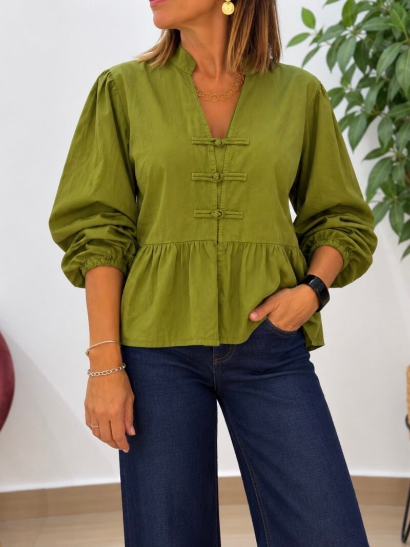 Camisa Peplum Verde