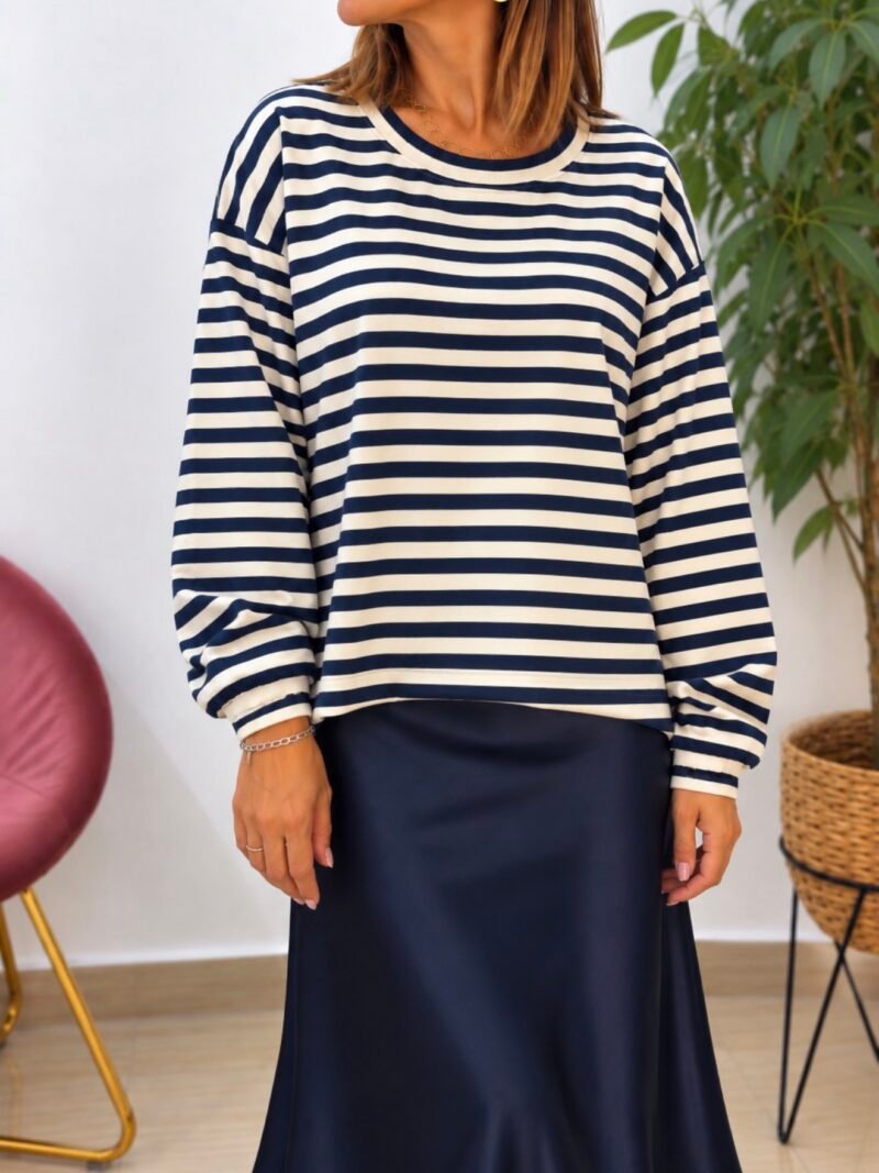 Sudadera Rayas Azul Marino
