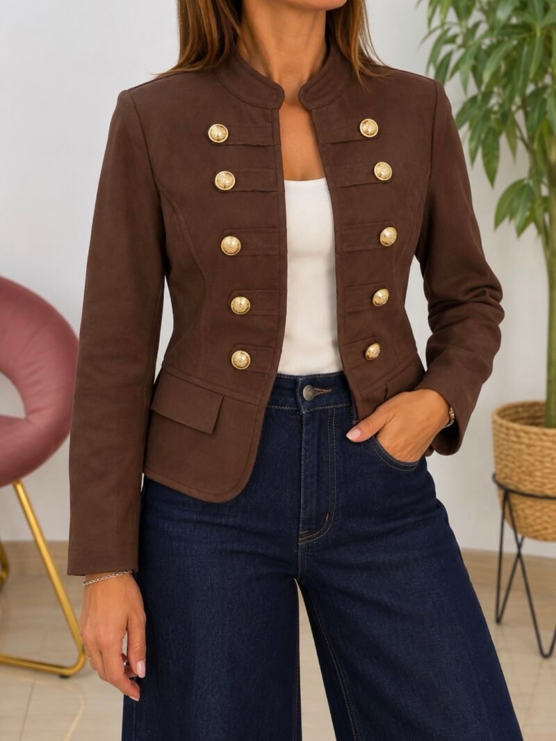 Chaqueta Napoleón Ante Chocolate
